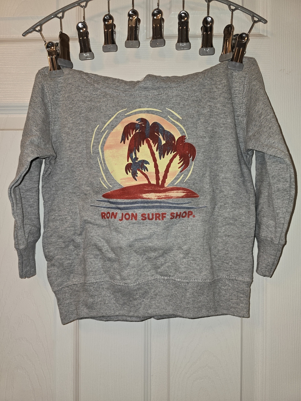 Ron Jon Kids' Gray Pullover Sweatshirt with Sunset Palm Graphic